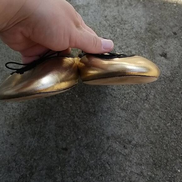 J Crew Evie Metallic Gold Ballerina Flats - Picture 6 of 11
